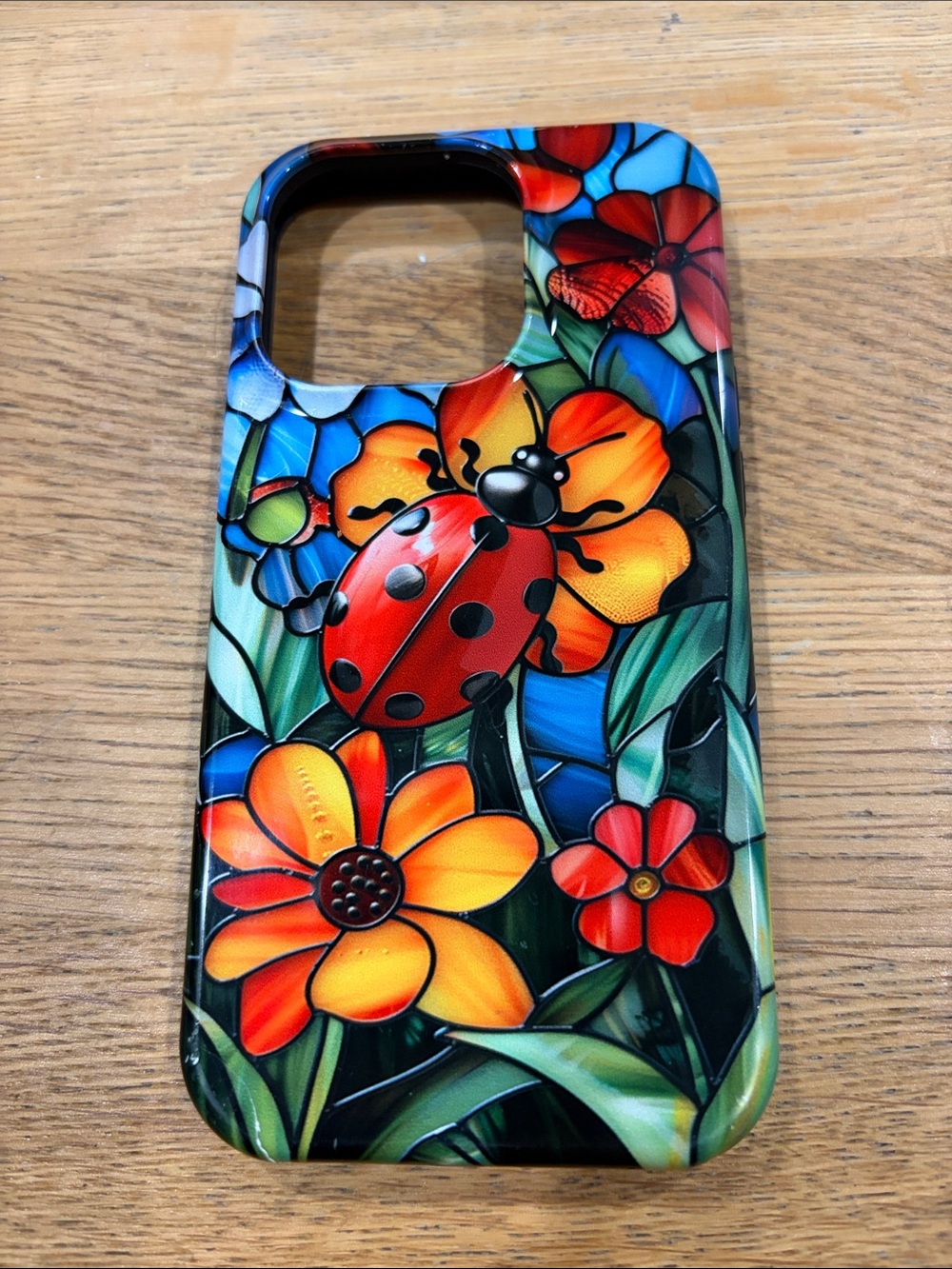 Floral Ladybug Protective Phone Case - fits iPhone 14Pro